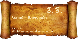Basmár Barnabás névjegykártya